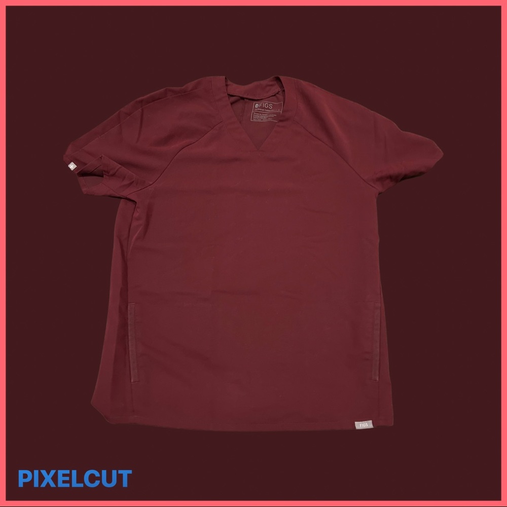 Figs mens burgundy scrub top